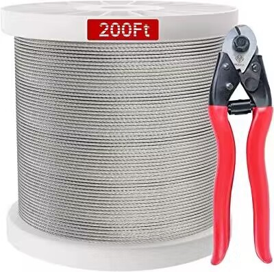 Steel Core 7x7 Steel Ss Cable Deck Railing Kits Hardware T316 Inox Cable 3/16 Inch Aircraft Cable 1000FT Stainless Steel Wire Rope