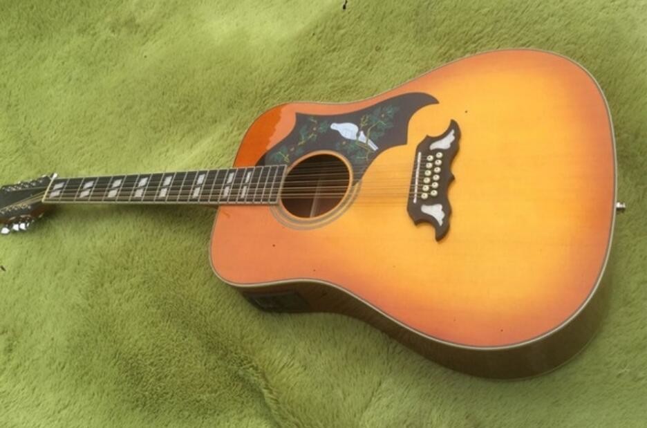 2018 New 12 strings Chibson Dovo acoustic guitar 12 string GB dove electric acoustic guitar Orange Dovo 12 strings