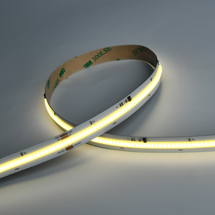 High Density Dotless Flexible 420 Led/m Pure White Digital COB LED Strip Light
