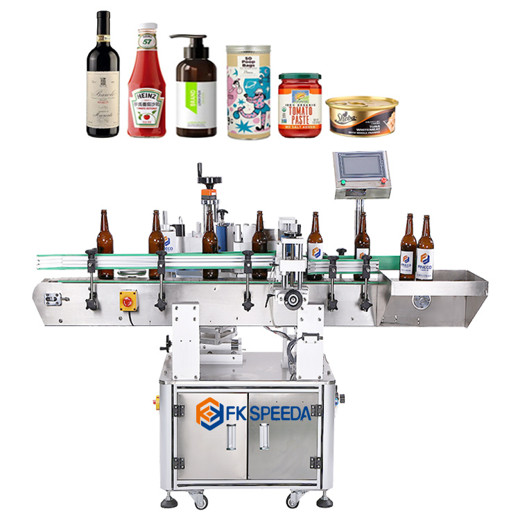 FK805 Automatic Labelling Machine for Round Bottle and Cans Self Adhesive Orientation