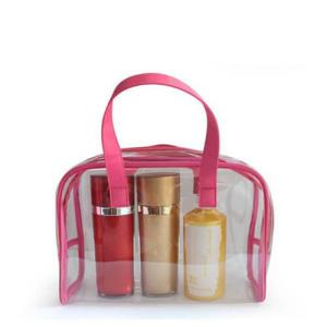 China 20*16*6 cm Custom Cosmetic Bags , Portable PVC Hanging Transparent Makeup Bag factory