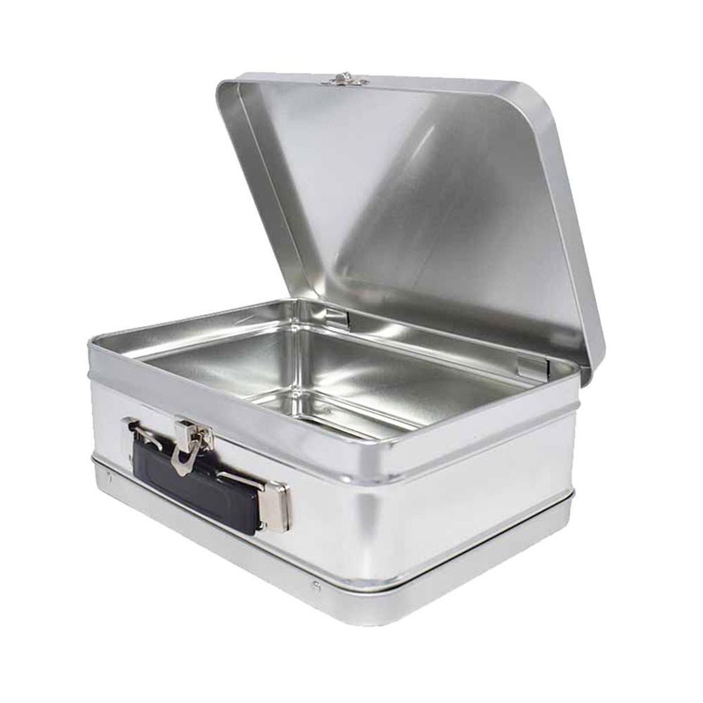 Stainless steel case.