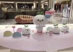 White Color Fiberglass Cartoon Character Statues For Mall Decorations