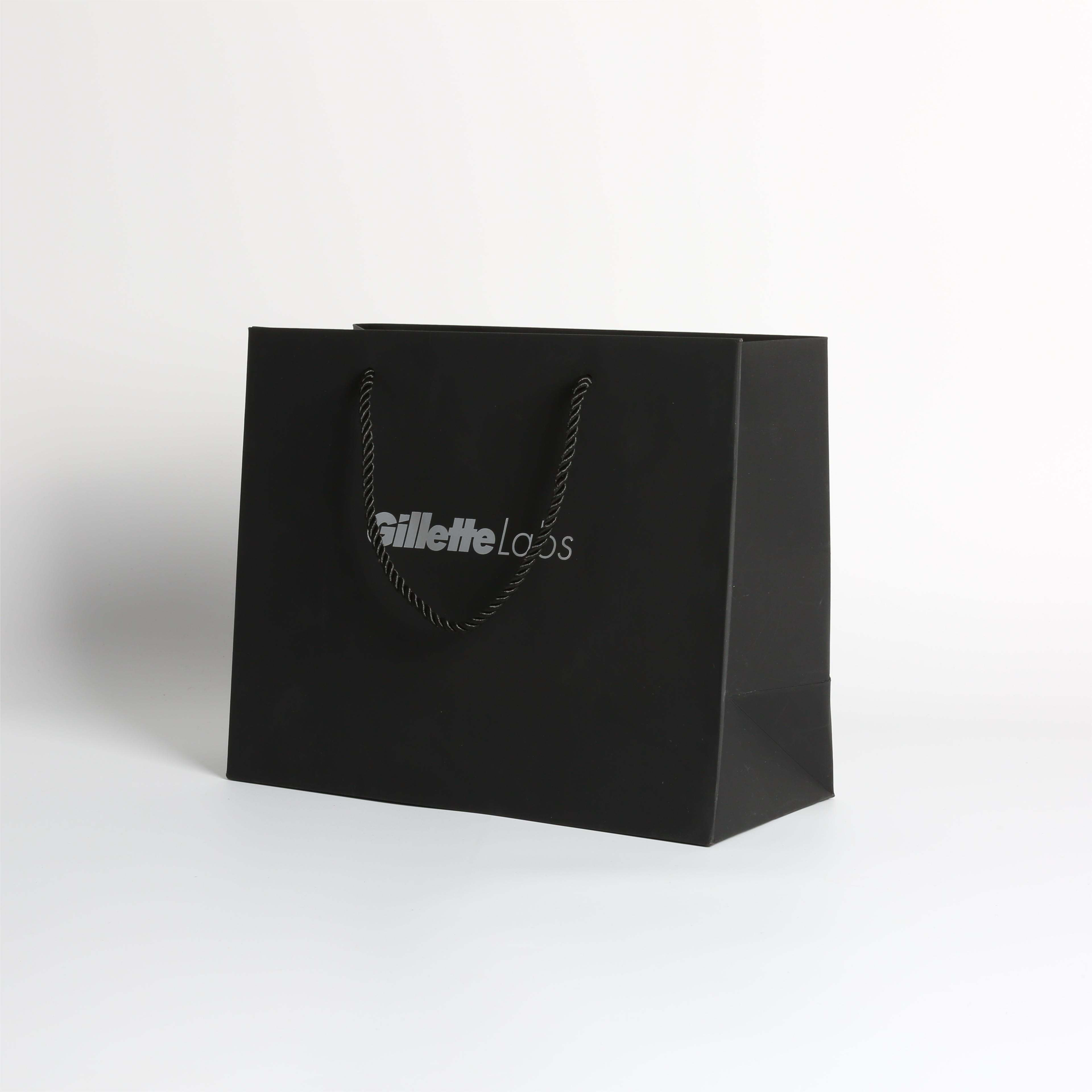 Eco Friendly Paper Carrier Bags With Logo , Luxurious Silk Ribbon Paper Gift Bags