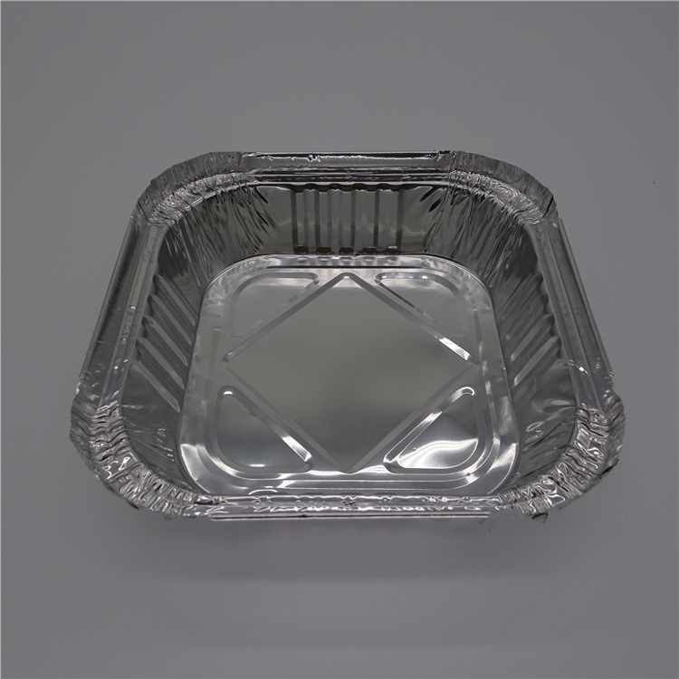 Heavy-duty aluminum foil food container with plastic cover aluminium food packing box