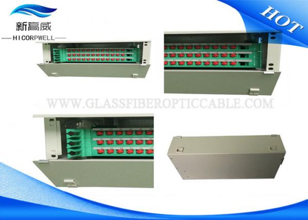 China 19 Inch Cabinet Fiber Optic Patch Box , Rack Mount 36 Ports Optical Distribution Frame factory
