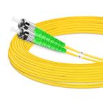 7m (23ft) Duplex OS2 Single Mode ST APC to ST APC PVC (OFNR) Fiber Optic Cable