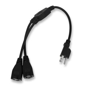 China Rewireable US Nema Power Cable , 3 Prong Female Power Cord Y Splitter 5-15R on sale