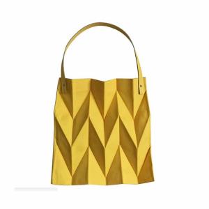 China Popular Women Recycled Shopping Bag Rhomboidal Pleated Shape Medium Size factory