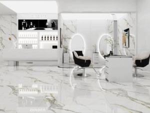 China Backgroud Decorative Outdoor Wall Polished Glazed Porcelain Tile 1200x1200x9mm For Dining Room factory