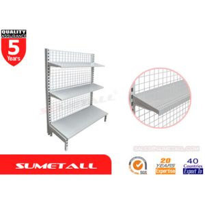 China Single Sided Gondola Shelving With Mesh Grid Back Panel For Pharmacy Store on sale