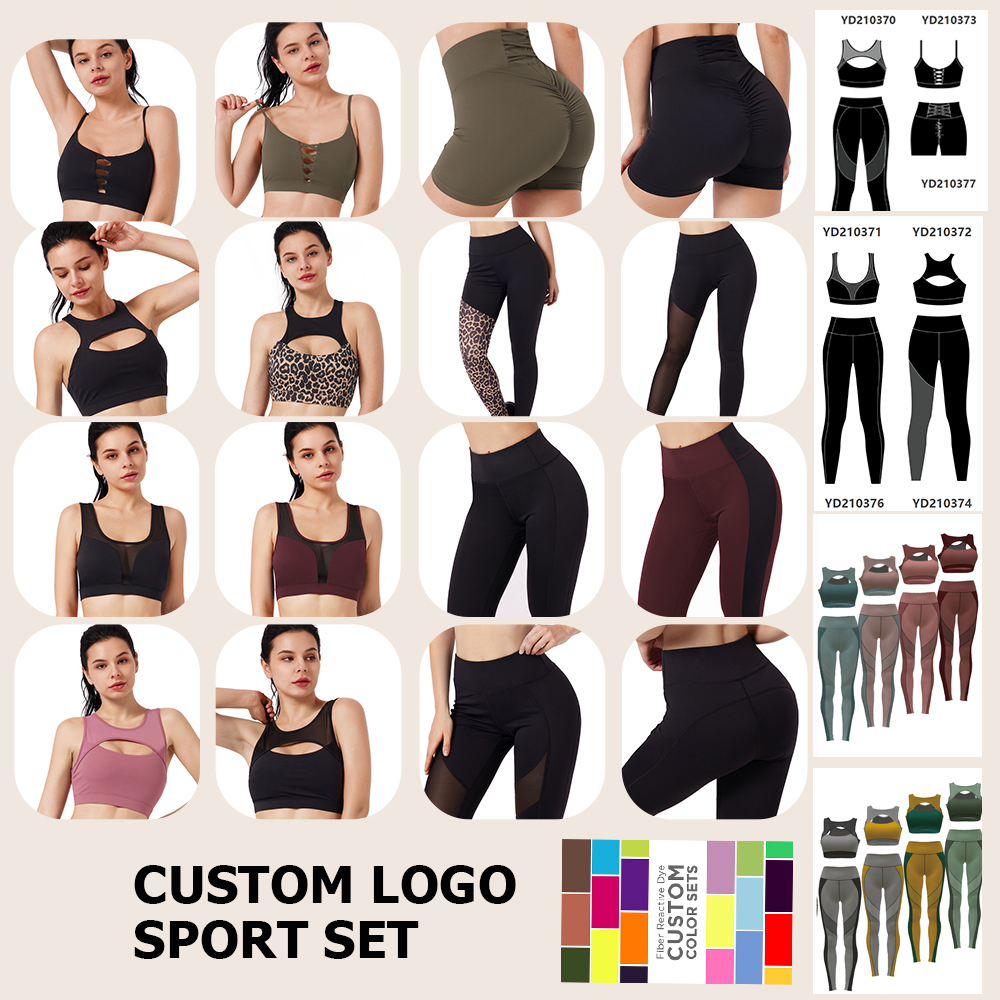 AS SHOW HEXIN 2022 Custom High Waist Seamless Two Pieces Fitness Gym Sets Clothing