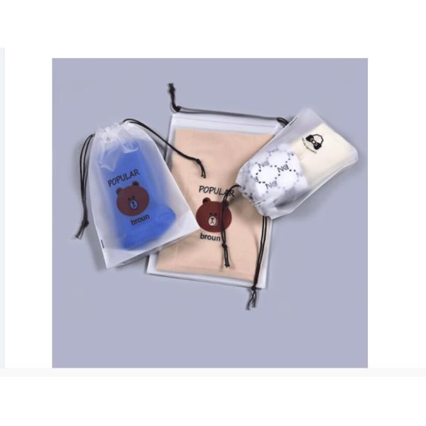 0.16mm Thickness Frosted EVA Plastic Drawstring Bags