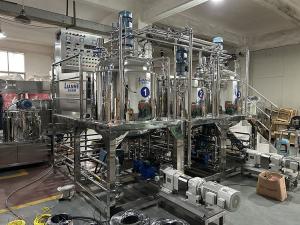 China PLC 1000L Cosmetic Manufacturing Machine Emulsifying Homogenizer Paste Ointment Mixer factory