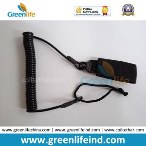 China Wire Core Elastic Lanyard Secure Pistol Dropping W/Black Belt Velcro factory