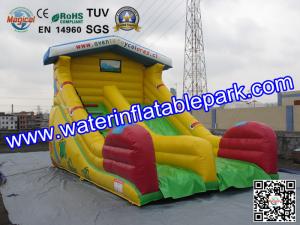 China Yellow Super Fun Hire Inflatable Slide With family theme parks factory