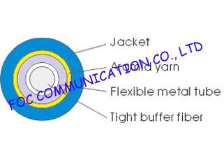 Single Mode Simplex 2.0mm Optical Fiber Cable , Ftth / Lan outdoor Armored Fiber