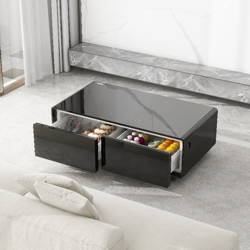 China Stylish Morden Simple Style Coffee Table with Music Player and Fridge Freezer Storage factory
