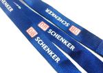Blue Logo Nylon Neck Strap Both Sides Metal Hook Safety Breakaway 900*20 Mm