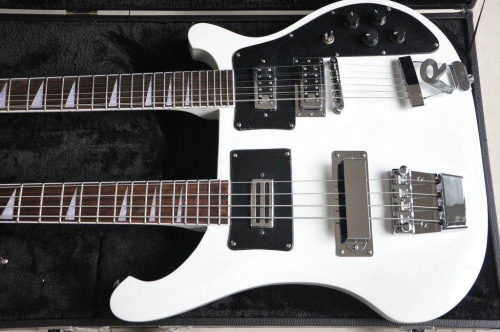 Double neck 4 string 4003 BASS GUITAR and 12 string elctric guitar color can custom guitar big R bridge