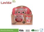 Adorable Cartoon Owl Bamboo Disposable Dinnerware Smooth Surface For Childrens