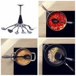 Colorful 6-Piece Nylon Baking Utensil Set Wooden Handles and Non-Stick for