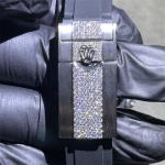 Hand Setting Rolex Diamond Watch VVS1 Bling Iced Out Moissanite Watch