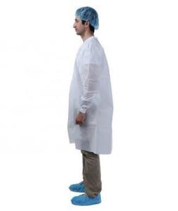 China Lightweight Disposable White Lab Coats Nonwoven Disposable Cloths Anti Bacteria factory
