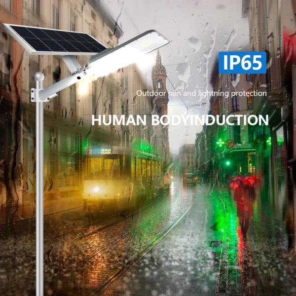 Aluminum Housing All In One Solar LED Street Light With Cloro Temperature 2700