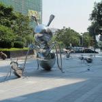 Outdoor Stainless Steel Metal Animal Sculptures , Garden Large Animal Sculptures