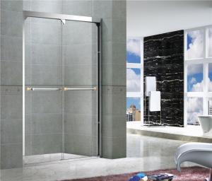 China Mirror Color Double Sliding Glass Shower Screens With Double Long Hole Distance Handles For Hotel factory