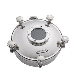 China Sanitary SS304 SS316L Stainless Steel Round Pressure Manhole Cover factory