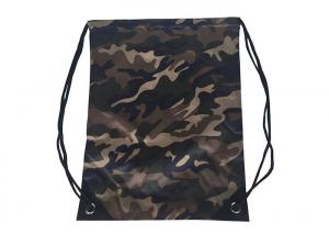 China Camouflage Printed Cinch Backpack PU Leather Custom Cinch Sacks on sale