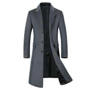 China Nonwoven Weaving Method LCBZ Waterproof Thick Knee Length Wool Jacket for Men factory
