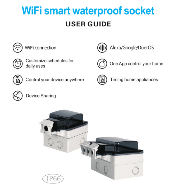 Different Type wifi Smart Waterproof Socket Single Home Smart Plug Alexa WIFI Socket EU UK