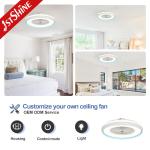 Low Noise 4000K Bedroom Ceiling Fan Light Ceiling Mounted Box Fan