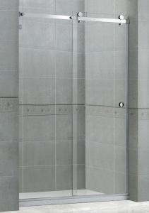China Nano Clear Tempered Glass Shower Screens With Big Hanging Rollers for Home / Hotel factory
