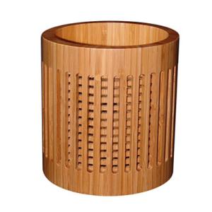 China wholesale price round bamboo utensil holder for its special design factory
