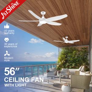 China 6 Speed Choice Indoor Ceiling Fan with LED Light and Low Noise Plastic White Blades factory