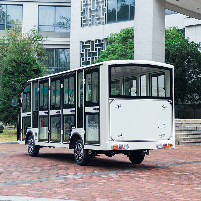 New Design Enclosed Style Electric School Bus 14 Persons 72v Ac System Electric Car Tour For Amusement Park