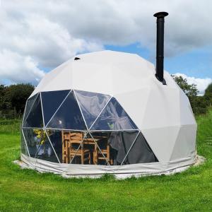 China Semi Sphere Eco Living Geodesic Dome Tent PVC Fireproof Canvas factory