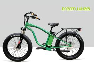 China 9 Speed Electric Beach Cruiser Bikes With Rear Carrier Lights MTB Suspension Fork factory