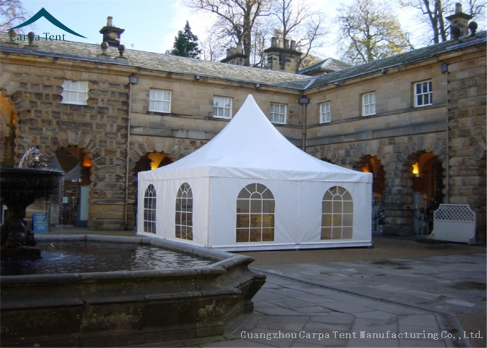 Durable Sturdy Fabric Party Wedding Pagoda Tents 5x5 With Linings Curatains