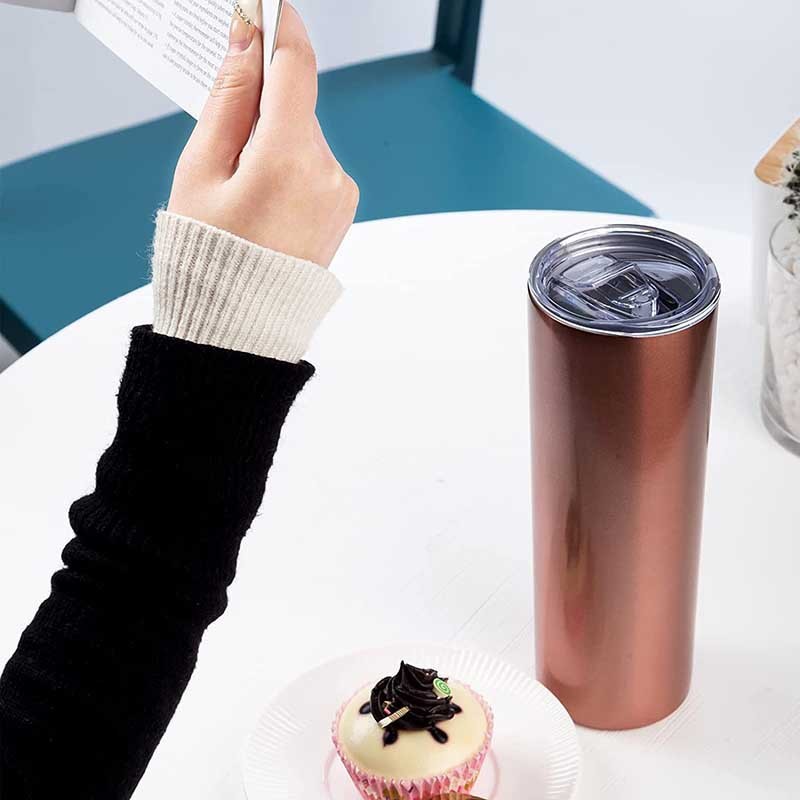 20 Oz Skinny Sublimation Blanks Stainless Steel Skinny Tumbler With Lid And Straw Double Wall Vacuum Insulated Sublimation Tumblers