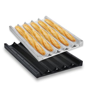 China Multi-Size Food Grade Non Stick 5 Waves Baguette Baking Pan Customization factory