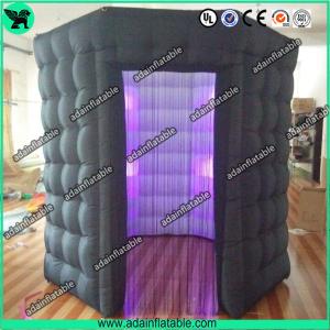 China Popular Oxford Material Square Black Inflatable Photo Booth Inflatable Tent With Led factory
