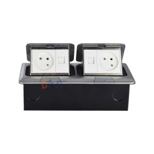 China ODM/OEM Waterproof Hidden Pop-Up Type Floor Socket Box Israel Standard 2 AC Outlets Grounding Outlets on sale