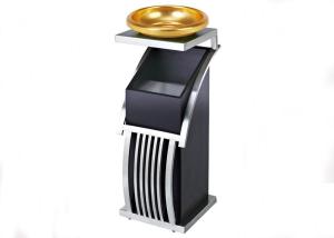 China Freestanding Room Service Equipments , Deluxe Ground Ash Barrel with Decorative Ash Tray on Top factory