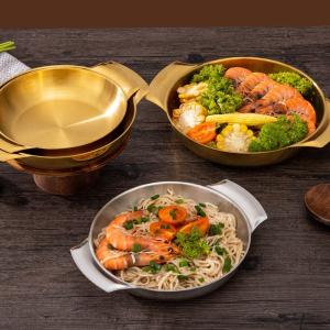 China Good Quality Stainless Steel Golden Soup Pot Korean Ramen Instant Noodle Seafood Lobster Induction Cooker Dry Pot factory
