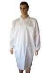 117*135cm Unisex White Disposable Microporous Lab Coat Long Sleeve No Pocket 117